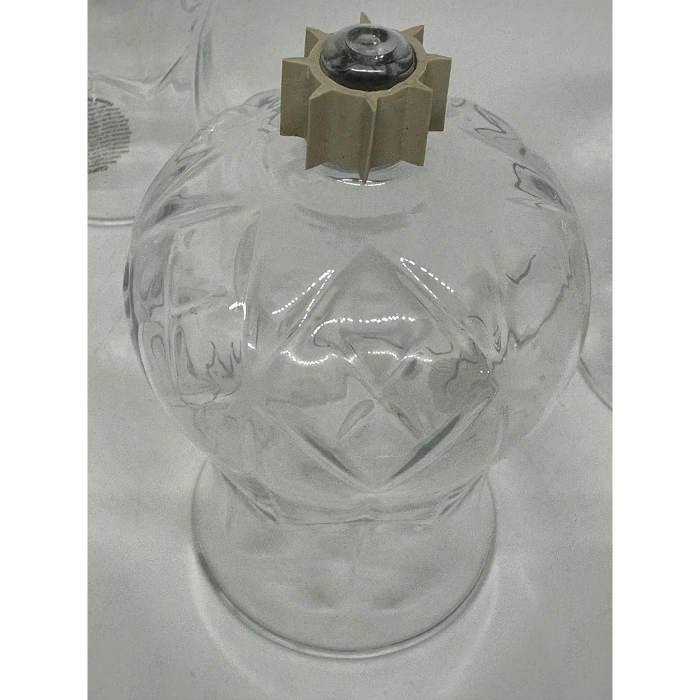 VTG Home Interiors & Gifts Votive Cup Clear Glass Peg Diamond Cut Set of 4 Boxed
